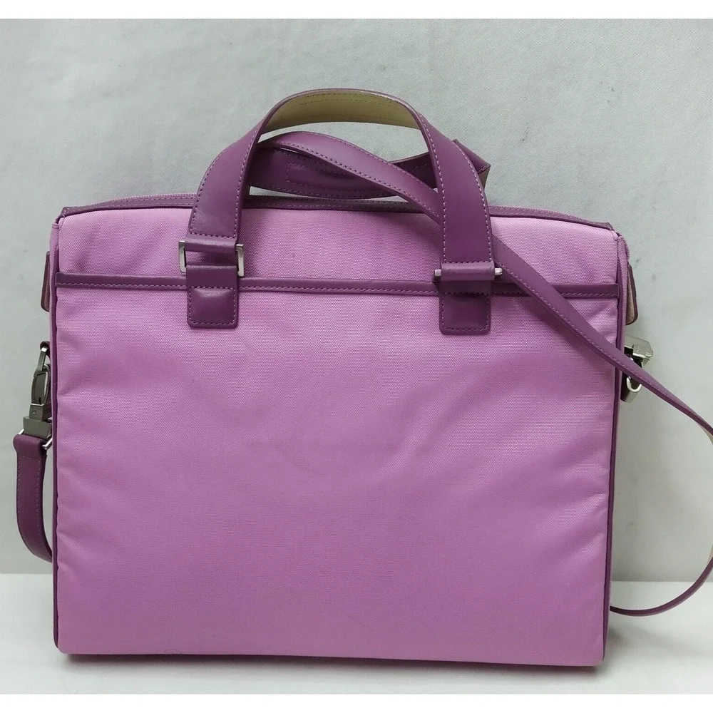 Tumi Purple Nylon Zipper Closure Messenger Laptop Crossbody Bag